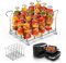 FTUREERA Heißluftfritteuse Spieße, Airfryer Grillrost Kompatibel mit Ninja Foodi AF500EU, Heißluftfritteuse Grillrost mit 18 Spießen und 2 Tragegriffen für Ninja Dual Zone AF500EU 10,4L
