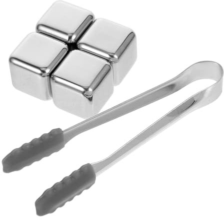 Ciieeo 1 Juego Juego De Chaqueta De Pellets De Hielo De Metal Hielo Reutilizable Piedras Refrigerantes para Bebidas Rocas Escalofriantes De Inoxidables Acero Inoxidable Plata