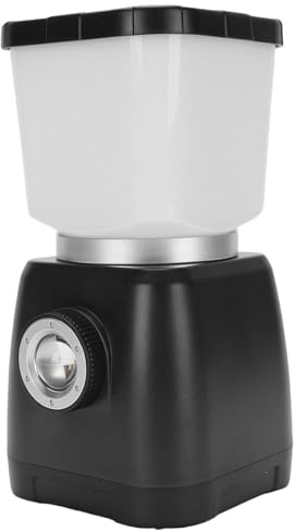 6000 -mAh Handkurbel Camping -Laterne, IPX7 Wasserdichte Wiederaufladbare LED -Dual -Leuchten, Power Bank, 22 -Stunden -Laufzeit, Notlicht für Stromausfälle, Campingplätze, (BLACK)