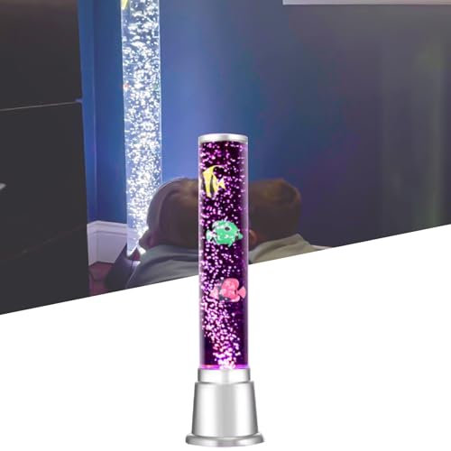 Lámpara de pez burbuja con luz nocturna de terapia sensorial ASMR de 7 colores, lámpara de lava de acuario decorativa for habitación infantil, alivio de la ansiedad y ayuda for dormir.(46cm/18.11in)