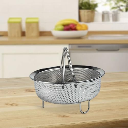 Inserto per pentola a vapore in acciaio inox, perfetto per cuocere a vapore una varietà di alimenti, tra cui verdure e pesce (M)