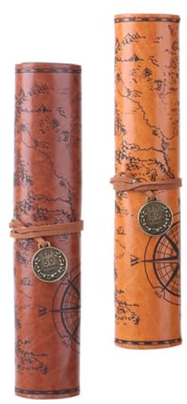 Gatuida Pu Leder Stiftetasche Zum Aufrollen Vintage Bleistiftrolle 2 Stück Braun Federmäppchen Für Schule Büro Kunst Mit Karteneinband Und Großem Stauraum