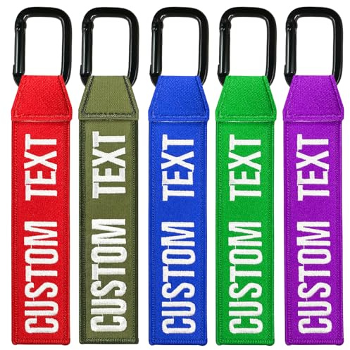 Porte-clés personnalisé, étiquette de bagage personnalisée, porte-clé moto, étiquette texte/numéro brodée recto verso, porte-clés unisexe pour chambres, voitures et motards