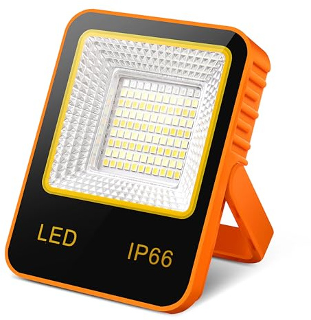 SOLAVN Rechargeable LED Work Light USB-C, Camping Light, Emergency Power-Cut Lighting,IP65 Waterproof, Solar Charging, 5Modes Stepless Dimming, 180° Handle with Hook— Khaki (12 * 9 * 2.5cm)