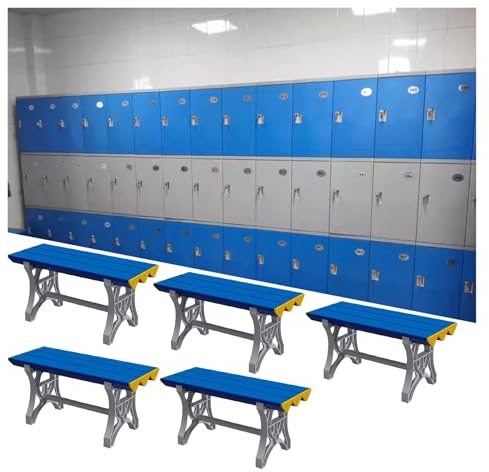 Lot de 5 bancs à langer imperméables en plastique ABS pour salle de sport, piscine et salle de bain (100 x 40 x 45 cm), idéal pour les vestiaires