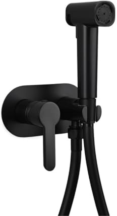 Bidet Sprayer Brass Handle Valve Hot Cold Mixer 2Functions Water Flow PVC Hose Brushed Rose Gold Grey(Black)
