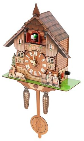 dgfedeg Horloge à coucou, Forêt-Noire Coucou Horloges Coupées, Vintage Chalet Design Coucou Horaire, Sons Coucou Horaire, Convient pour Salon Chambre Cuisine Restaurant Café Hôtel Décoration