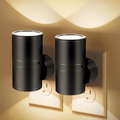 Kuisoe The Light Supplier PLUGIFY One Stecker Lampe– Moderne Steckerlampe mit Bewegungssensor, 3 Modi und 3000K warmweißem Licht für Badezimmer und Kinderzimmer (Schwarz,1)