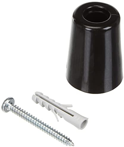 Brinox Tope Puerta Grande con Tornillo, Negro, 5x3.7x3.7 cm