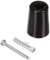Brinox Tope Puerta Grande con Tornillo, Negro, 5x3.7x3.7 cm