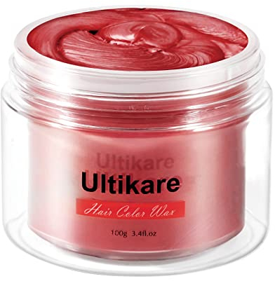 Ultikare Temporäre Haarfarbe Creme Wachs Set - Instant DIY Cosplay für Karneval, Weihnachten, Halloween-Partys - für Männer und Frauen (Rot)