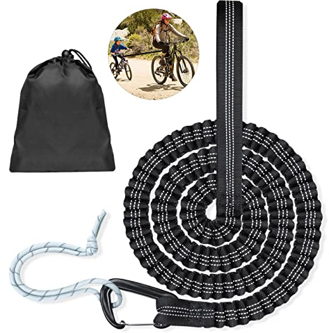 Raweao Correa Elástica de Remolque 3m, Cuerda de Remolque para Bicicleta para Niños, Cable Elástico de Tren de Bicicletas para Montaña, Capacidad de Carga 225KG