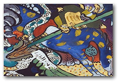 Poster di riproduzione astratta dell'artista Wassily Kandinsky, poster di San Giorgio, stampe artistiche su tela, stampe artistiche da parete, 60 x 90 cm