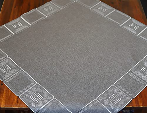 Tischdecke 85x85 grau Bestickt (85x85)