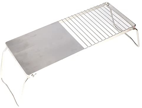 Tavolo da Griglia Pieghevole Portatile e Leggero con Struttura in Acciaio Inossidabile, Materiale per Uso Alimentare, Altezza Regolabile di 3 Piedi, Adatto per Barbecue da Picnic