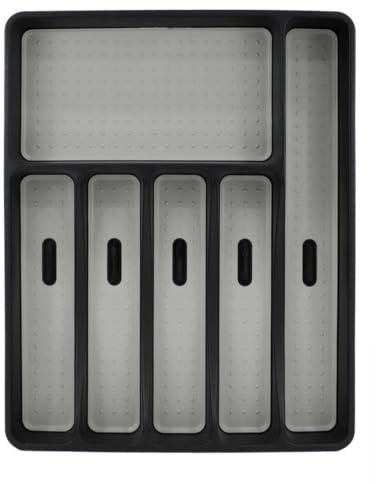 MGE - Organizador Cajones Antideslizante - Organizador de Cubiertos - Bandeja para Cubiertos - Separadores de Cajones - Cuberteros Cajon Cocina - Cubertero - Organizador de Cubiertos - 40 x 32 cm