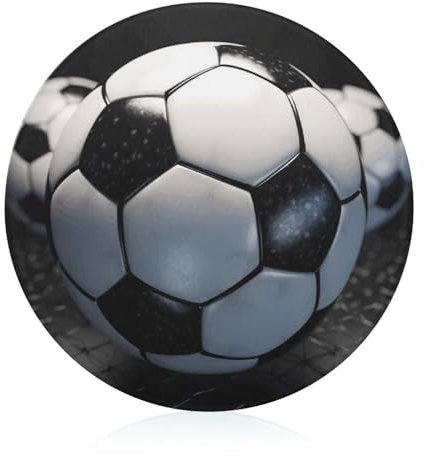 Tempered Glass Cutting Board,Soccer Ball Printed Kitchen Cutting Board 7.9x 7.9Inches Round Non-Slip Cutting Board Non-Scratch Heat Resistant Dinning Chopping Block
