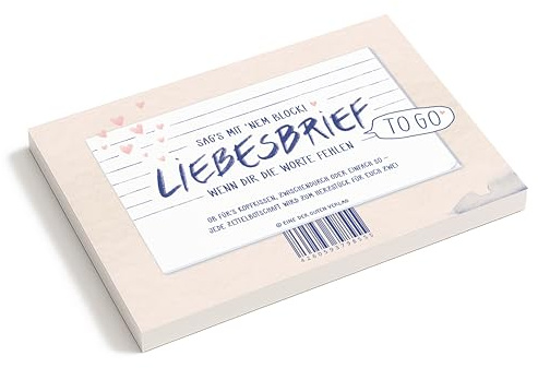 Eine der Guten Briefblock – Liebesbrief to go, A6 Abreißblock mit 50 Blatt zum ausfüllen und abreißen, Valentinstagsgeschenk für Verliebte und Paare, Recyclingpapier