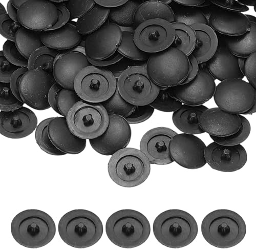 PATIKIL Screw Caps Covers, Plastic Self Tapping Hole Cap Covers Dust Proof Sticker Waterproof - Fitting for (Diameter 4 mm Flat Cross Screw - Furniture - Cabinet) 120 Pack & Black