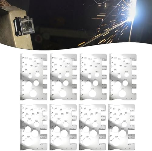 Jauge de pas de filetage - Outil de mesure de filetage métrique - Avec cartes de mesure de pas de vis et jauge d'identification de filetage pour mètre (L)