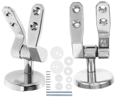 DEARMAMY Set Cerniere in Lega di Zinco per Sedile Wc Kit di Sostituzione con Viti per Montaggio Coperchio Wc Ferramenta per Bagno con Chiusura Ammortizzata e Funzionamento Silenzioso
