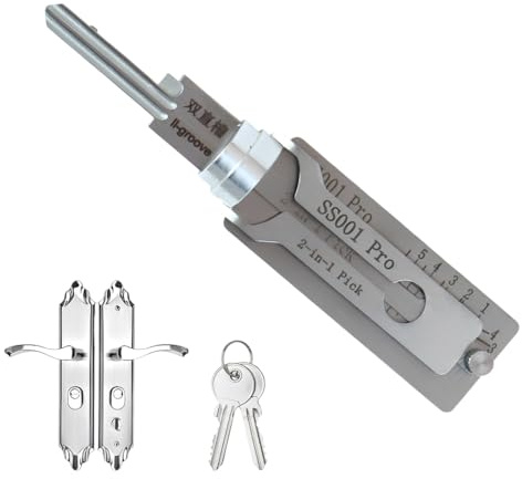 PRAOFRT Passe partout Outil De Crochetage De Serrure Et Décodeur 2 En 1,kit De Crochetage De Serrure De Porte,lock Pick Decoder,outil Crochetage Et Décodeur Serrure,SS002 PRO