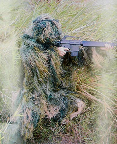 KRF Hunting 3D Ghillie Phantom Desierto Traje de Camuflaje, Hombre, Marrón, M-L