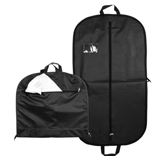 Hoesh UK - Black 44 Waterproof Mens Suit Garment Protection Carrier - clothes bags, suit bag for men, travel garment bags, suit covers, moth proof garment bags, suit carriers for men for travel