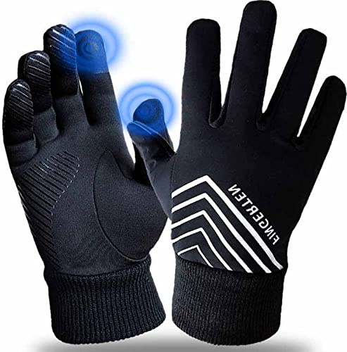 Winterhandschuhe Herren Touchscreen Fahrrad Laufhandscuhe, Wasserdicht Winter Handschuhe Warm Motorrad Fitness Training, Sporthandschuhe Unisex Ski Radfahren Rutschfeste Thermohandschuhe (Schwarz, XL)