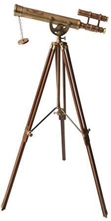 collectiblesBuy - Telescopio vittoriano marino antico da pavimento in ottone, regolabile in stile vintage