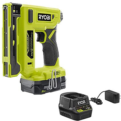 RYOBI - 18-Volt ONE+ - Compression Drive 3/8 Crown Stapler Battery and Charger - PNR01KMX