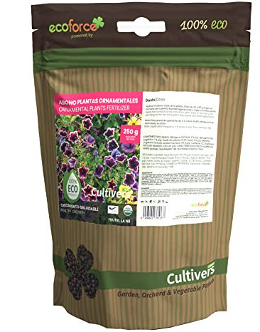 CULTIVERS Abono Ornamentales Ecológico de 1 kg. Plantas más Verdes y mayor floración. Fertilizante Granulado Refuerza la resistencia a las enfermedades