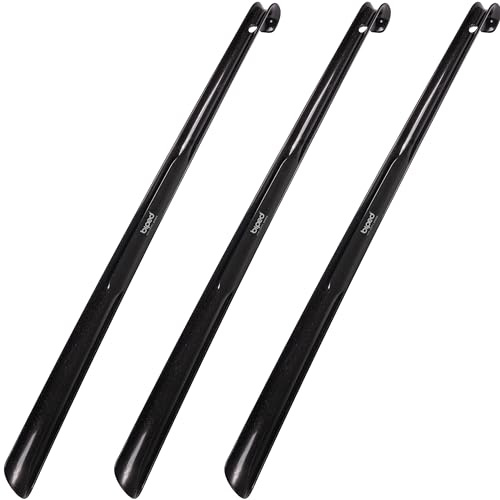 biped 3-pack långa skohorn 65 cm plast – extra långt skohorn med krok – robust och hållbart – tysk tillverkning z1557(svart)