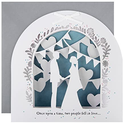 Hallmark 3D & Pop Up Wedding Card, 'Once Upon a Time', Laser Cut Design, White