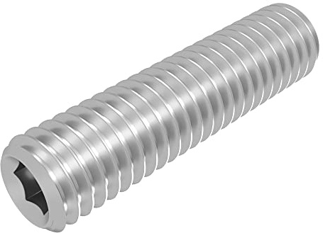 SECCARO Gewindestift mit Ringschneide M5 x 20 mm, Edelstahl V2A VA A2, DIN 916 / ISO 4029, Innensechskant, 20 Stück