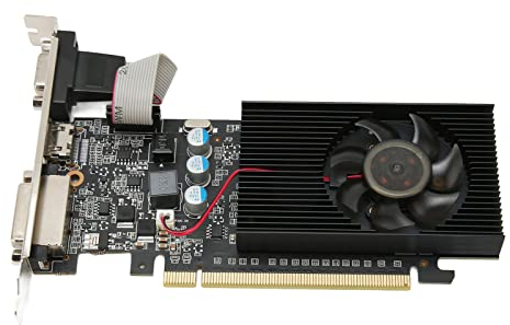 Tarjeta Gráfica para Computadora, 1GB 64bit GDDR3 589MHz 1000MHz PCIE 2.0 Tarjetas Gráficas para Juegos,con Interfaz HD MI/DVI/VGA,Ventilador de Enfriamiento único,para DirectX10.1