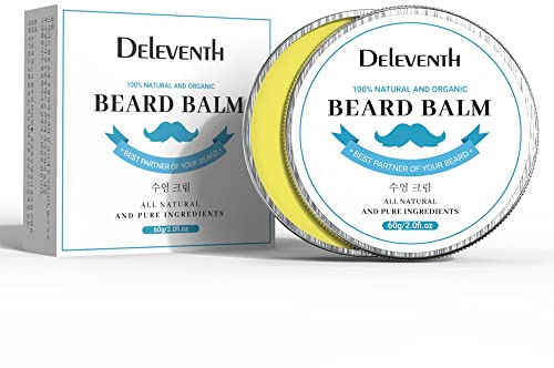 DEleventh Korea Brand Beard Balm 60g / Vitamin E with Natural Oils and Waxes, Soften, Strengthen and Protect for Healthy, Nourishing Beard, Hydrate, Soften & Protect Your Facial Hair (Original)