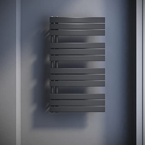 SONNI Badheizkörper Flach Handtuchtrockner 1038 x 600 mm Anthrazitiß Handtuchwärmer Seitenanschluss Panel Handtuchheizkörper 1044W