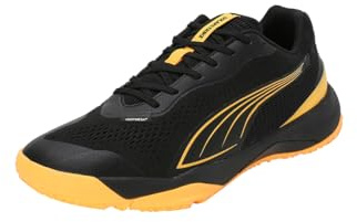 PUMA Unisex Adults SOLARSTRIKE III Indoor Court Shoe, PUMA Black-Sun Stream-PUMA White, 40.5 EU