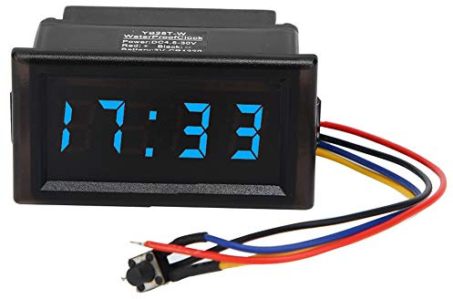 Reloj Digital para Salpicadero de Coche, Resistente Al Agua, a Prueba de Polvo, Reloj Electrónico para Coche, Pantalla Digital LED para Automóvil, DC4.5-30V (BLUE)