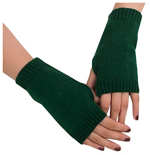 HANXIULIN Damen Strick-Armwärmer Fingerlose Handschuhe Stulpen Thermal Halb Fingerhandschuhe Stricken Armwärmer Handgelenkwärmer für Winter