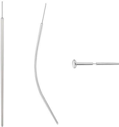 BodyAce Edelstahl Piercing Taper Insertion Pin, 14G 16G 18G 20G Gewindefreier Assistant Tool, Anschrauben Gebogen Piercing Stretching Kit [20G(0.8mm) Mischen]