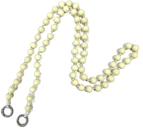 Hrlace Perlen Handykette 120cm Bunte Holzperlen Handy Lanyard Abnehmbare Telefon Kette Umhängeband Universal Anti Verlorene Handy Hängen Chian Taschenkette für Damen und Mädchen Beige