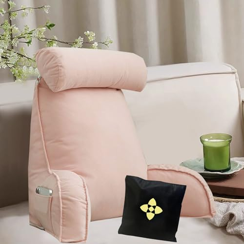 Lesekissen, Kuschelkissen, Extragroß mit Nacken-/Armstütze, Rückenstützkissen mit Armstütze, Rückenlehnenkissen, Lordosenstützkissen for Sitzen im Bett, Spielen, Lesen, Fernsehen 75 cm × 40 cm × 50 cm