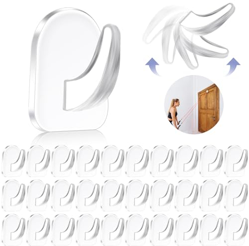 Gjinxi 30 Stück Haken Klebehaken Extra Stark Selbstklebend Transparent Haken Handtuchhalter Handtuchhaken Kleiderhaken Wandhaken Ohne Bohren für Bad Küche Badezimmer
