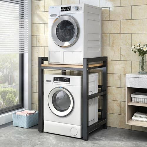 Kit de apilamiento para lavadora y secadora Kit apilable para lavadora y secadora, Portátil Estantería para Lavadora Altura Ajustable para lavadero, Ahorro de espacio Cocina Estante para lavavajillas