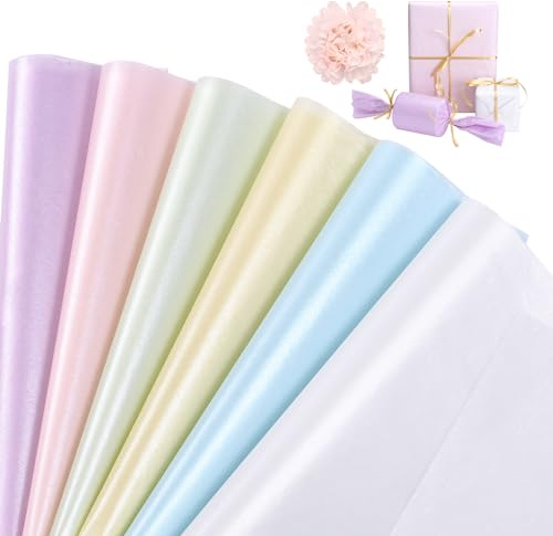 Kesote 60 Sheets Pastel Tissue Paper - 20×14 inches