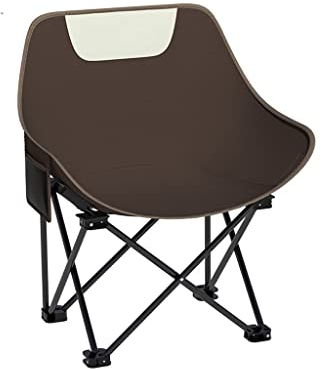 GONGGUJ Outdoor Klappstuhl Camping Tragbarer Klappliegestuhl Angelstuhl Kleiner Hocker Campingausrüstung langlebig (Farbe: Schwarz) (Braun)