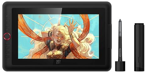 XPPen - Tavoletta da disegno Artist13.3 Pro V2 con schermo, 16384 Pen Pressure X3 Pro Stylus Pen Display, 99% sRGB Full-Laminated AG Screen Graphic Tablet con supporto, quadrante rosso, 8 tasti di