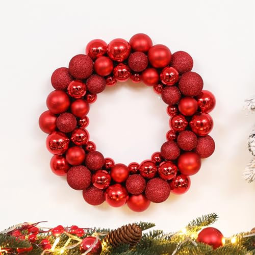 Weihnachtskugeln Einfarbig Weihnachtsschmuck Weihnachtskranz Gold Rot Szene Dekoration Hängende Weihnachtsdekoration für Innen Außen